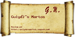 Gulyás Martos névjegykártya